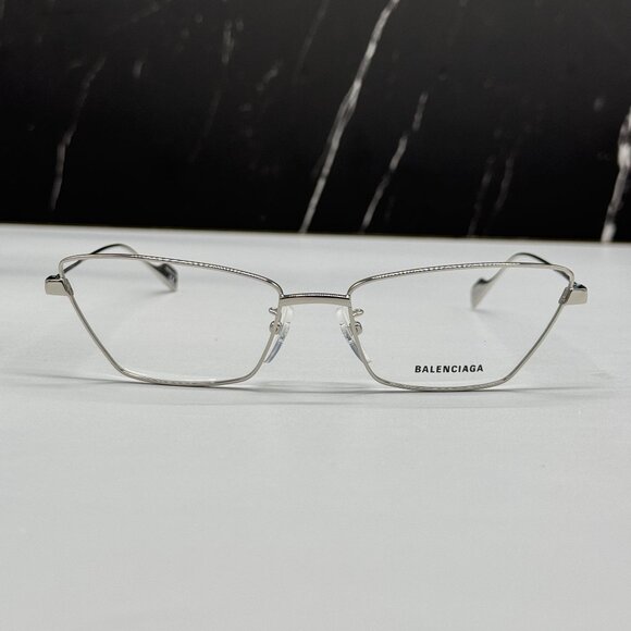NEW BALENCIAGA BB0091O 002 CAT EYE SILVER WOMEN EYEGLASSES BALENCIAGA - Picture 4 of 8
